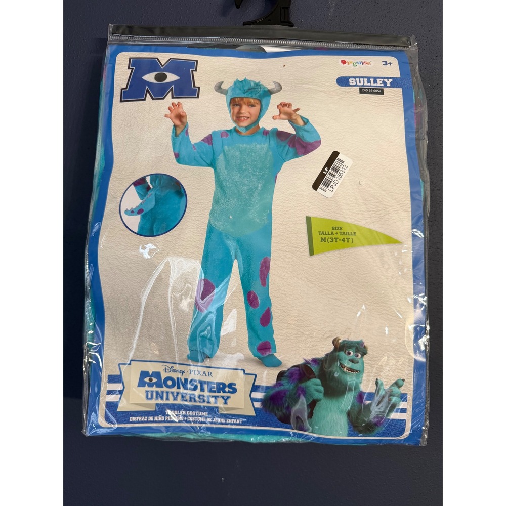Disguise Disney Monsters University Sulley Costume Toddler M 3T-4T Blue New